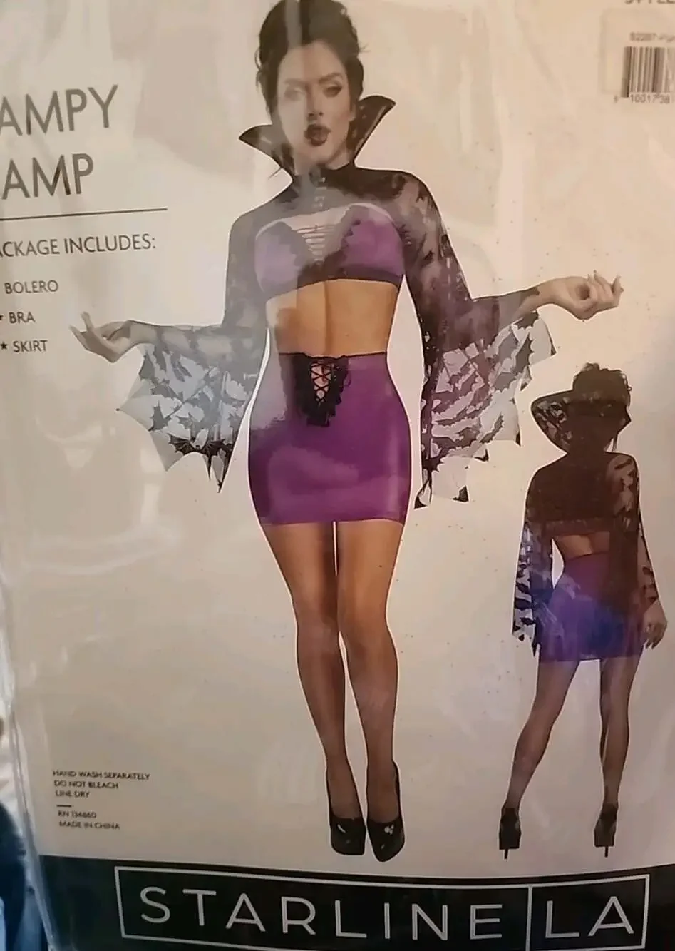 Sexy Adult Women's Costume Vampire Halloween X-Large New NWT Excellent Cosplay